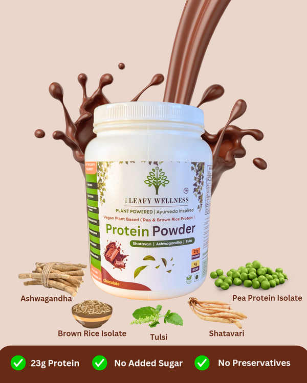 Plant-Based Protein Powder – Chocolate Flavour | 23g Protein, Vegan, Ayurvedic & Digestive Enzyme Blend