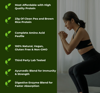 Plant Based Protein Powder – Vanilla Flavour | 23g Protein, Vegan, Ayurvedic & Digestive Enzyme Blend thumbnail 11