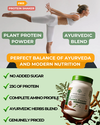 Plant-Based Protein Powder – Chocolate Flavour | 23g Protein, Vegan, Ayurvedic & Digestive Enzyme Blend thumbnail 3