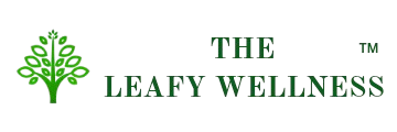 Logo of The Leafy Wellness with a green tree icon on a white background